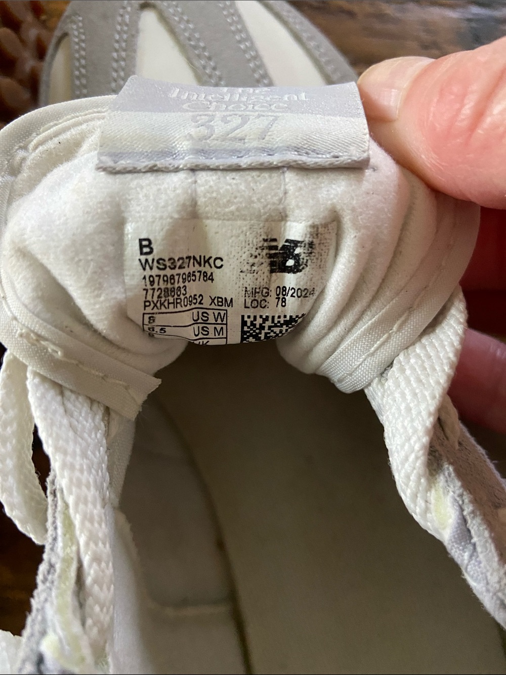 New Balance 327 white and Light Gray Retro Runner Sneakers - Picture 6 of 6